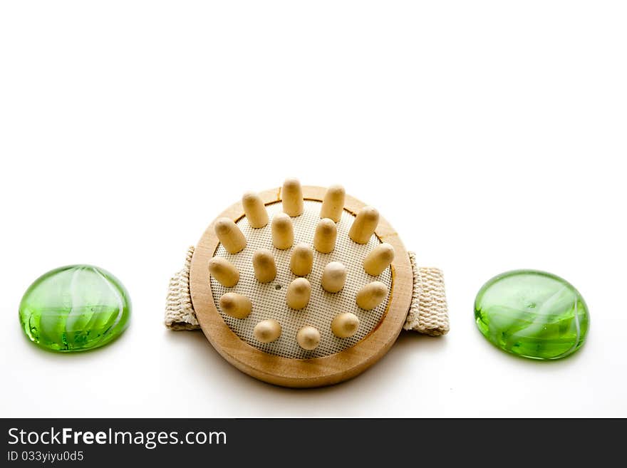 Massage Brush With Glass Stones