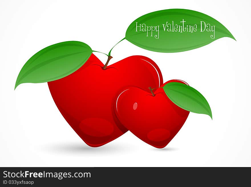 Illustration of velentine card on isolated background