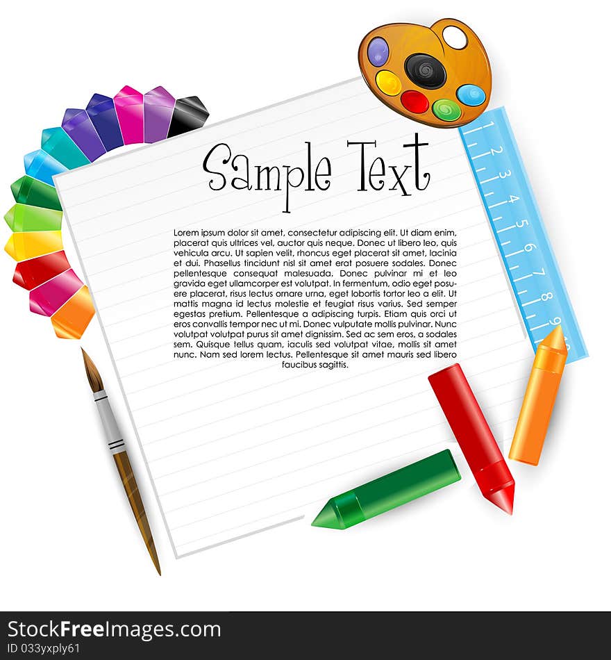 Illustration of colorful artistic card on white background