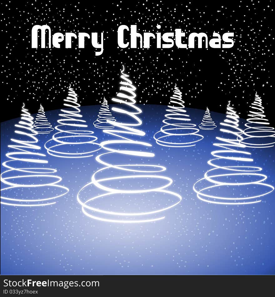 Illustration of abstract merry christmas card