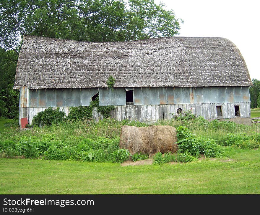 On old barn in the country.