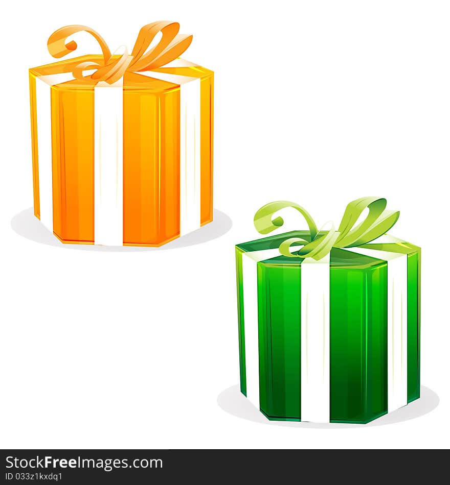 Illustration of gift boxes on white background