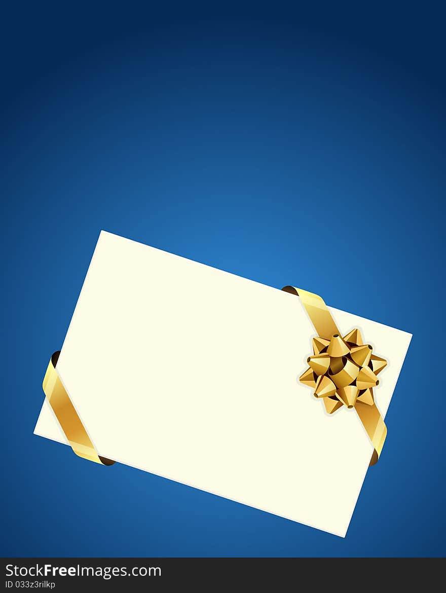 Greeting Card With Gold Bow