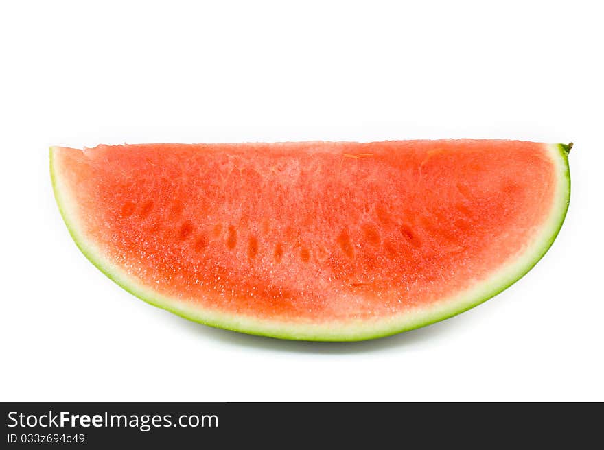 Section of Ripe Sliced Green Watermelon.