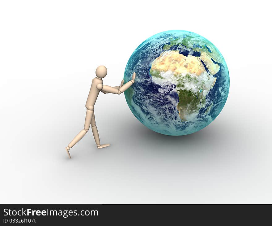 Man Pushing Earth