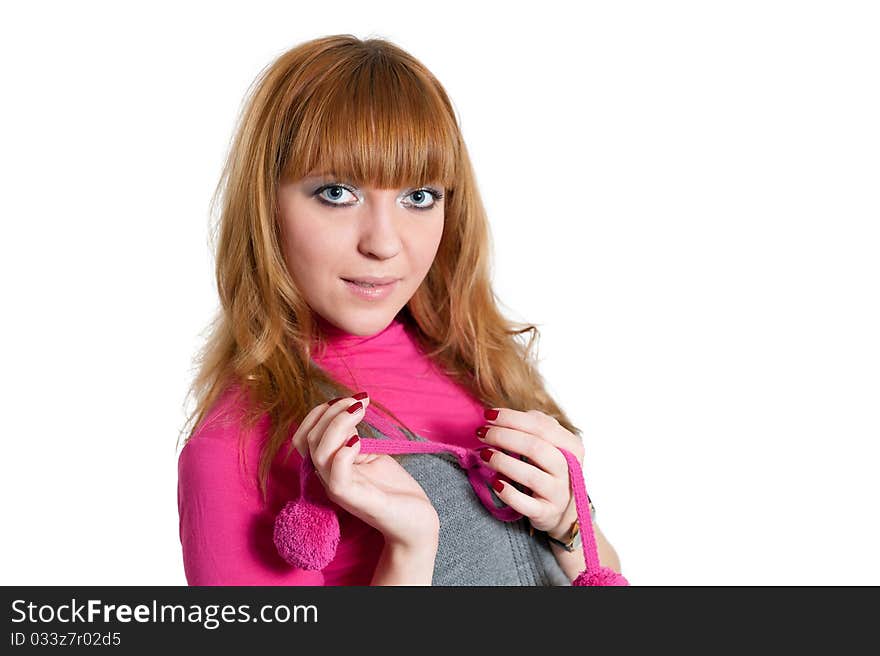 Christmas Girl isolated on white background