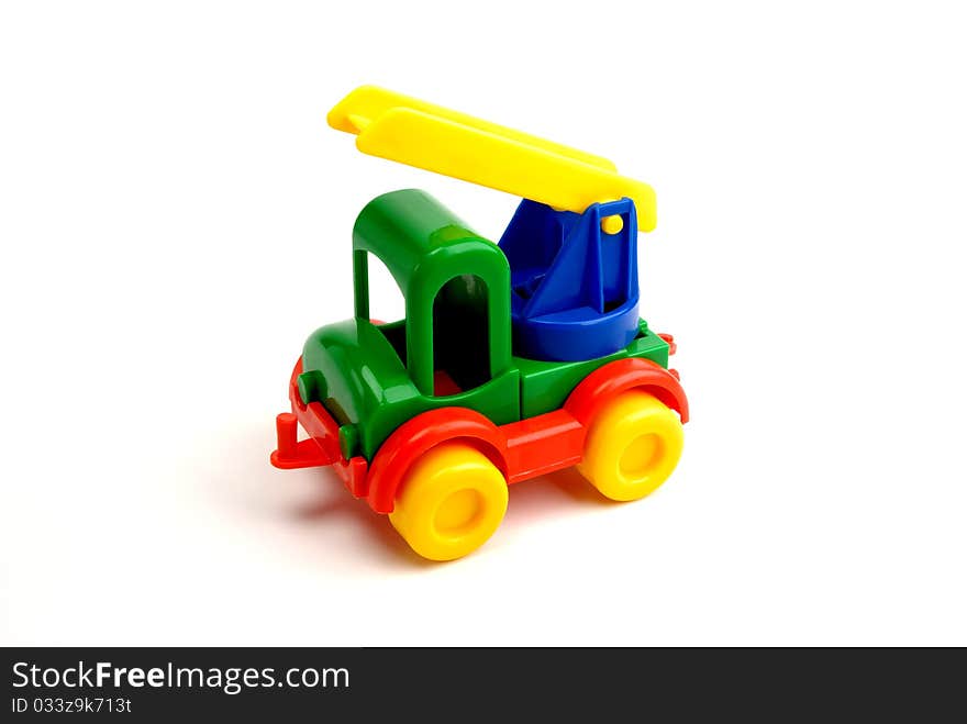 A children's small toy on white background. A children's small toy on white background