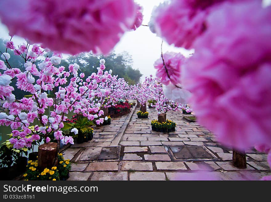 Artificial flower garden..