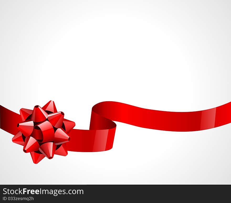 Gift red bow vector background