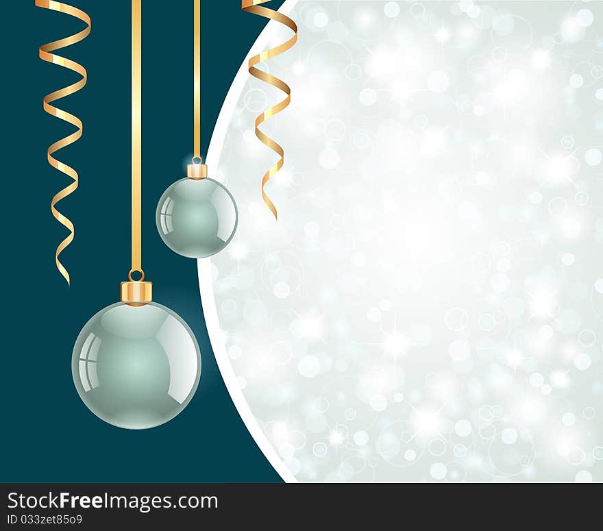 Christmas shiny balls vector background