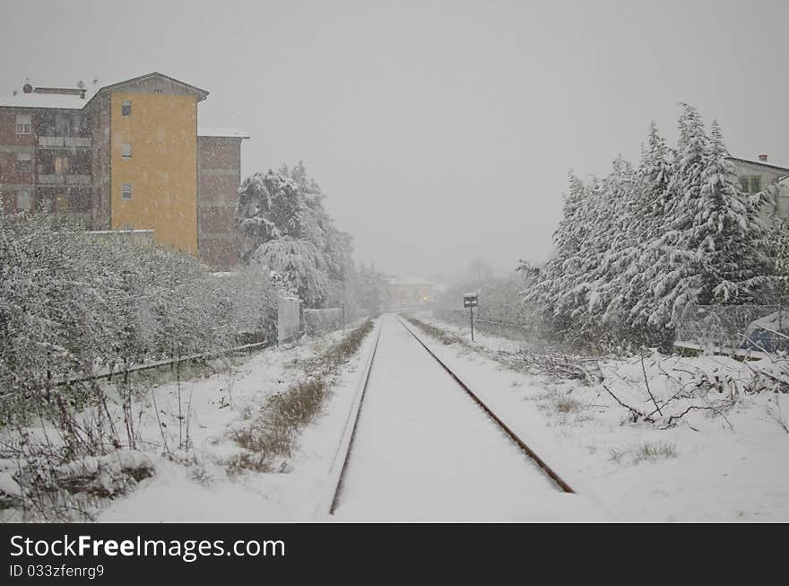 Landscape after a Snowstorm, Italy