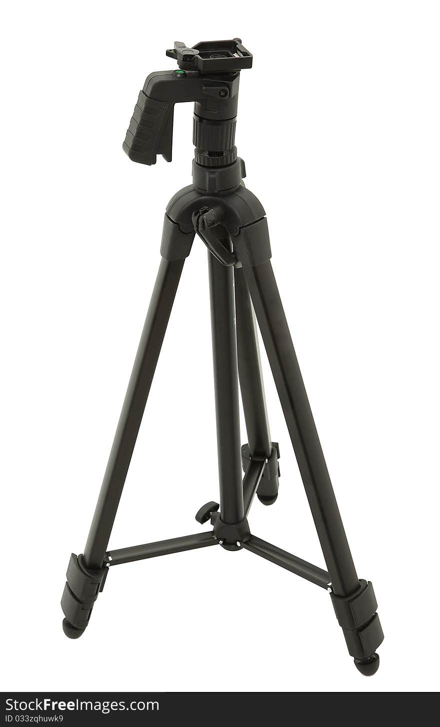 Black Camera Tripod Isolated Over White