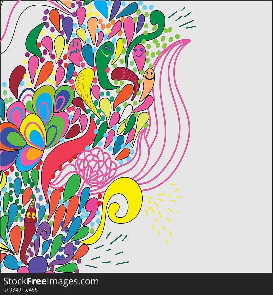 Floral pattern. colorful background. cartoon