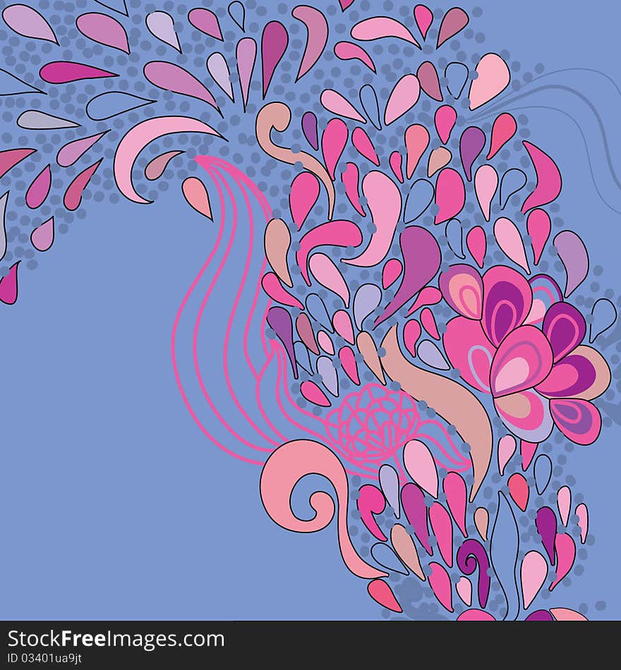 Floral pattern. colorful background. cartoon