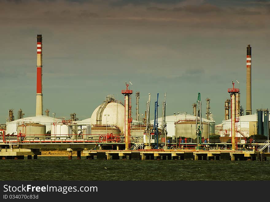 A panorama view of en big industrial area, Spain. A panorama view of en big industrial area, Spain.