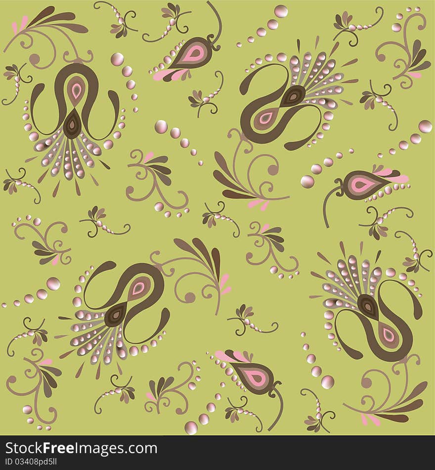 Floral background.Beautiful ornament.Illustration.