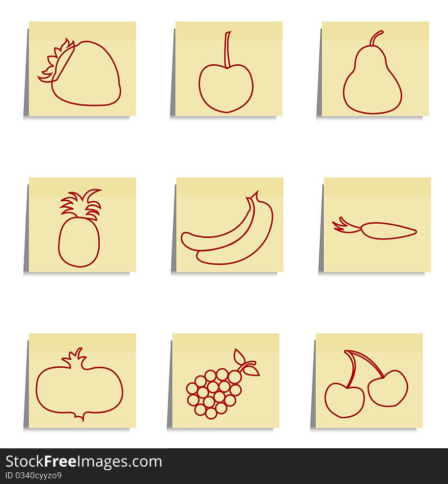 Sketchy fruits icons