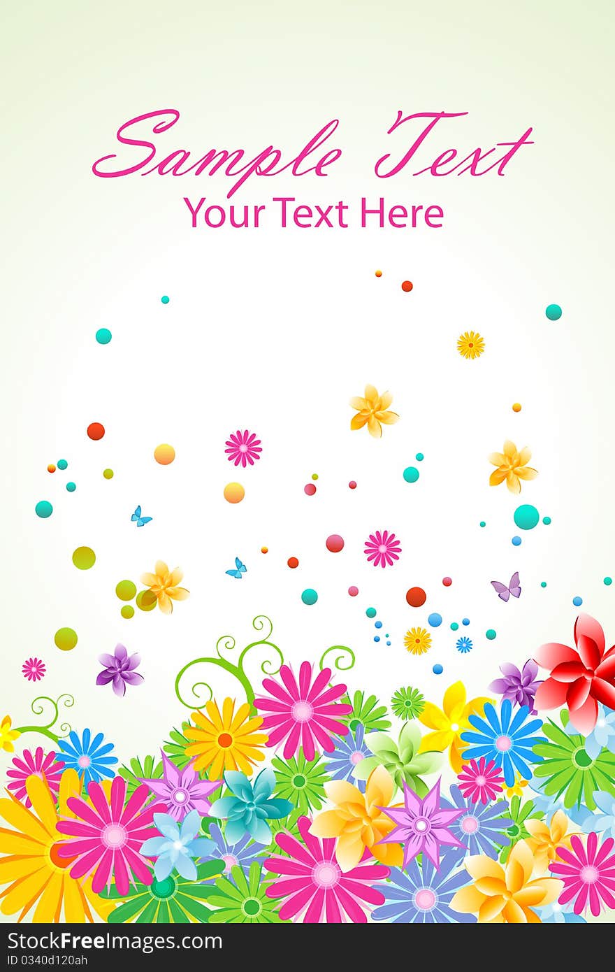 Illustration of floral background on white background. Illustration of floral background on white background