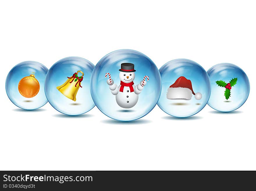 Illustration of cheerful christmas card on isolated background