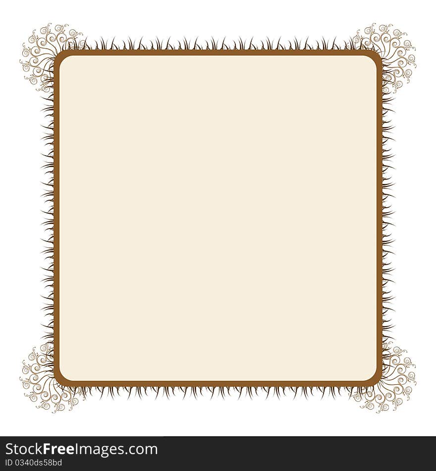 Illustration of floral frame on white background