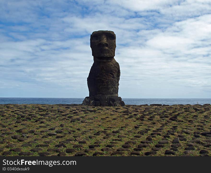 Moai in Rano Raraku, Easter Island, Chile. Moai in Rano Raraku, Easter Island, Chile.