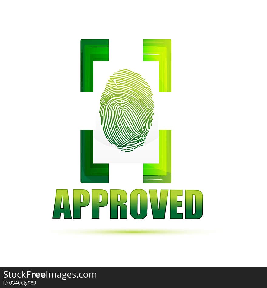 Illustration of approved sign with thumb on isolated background