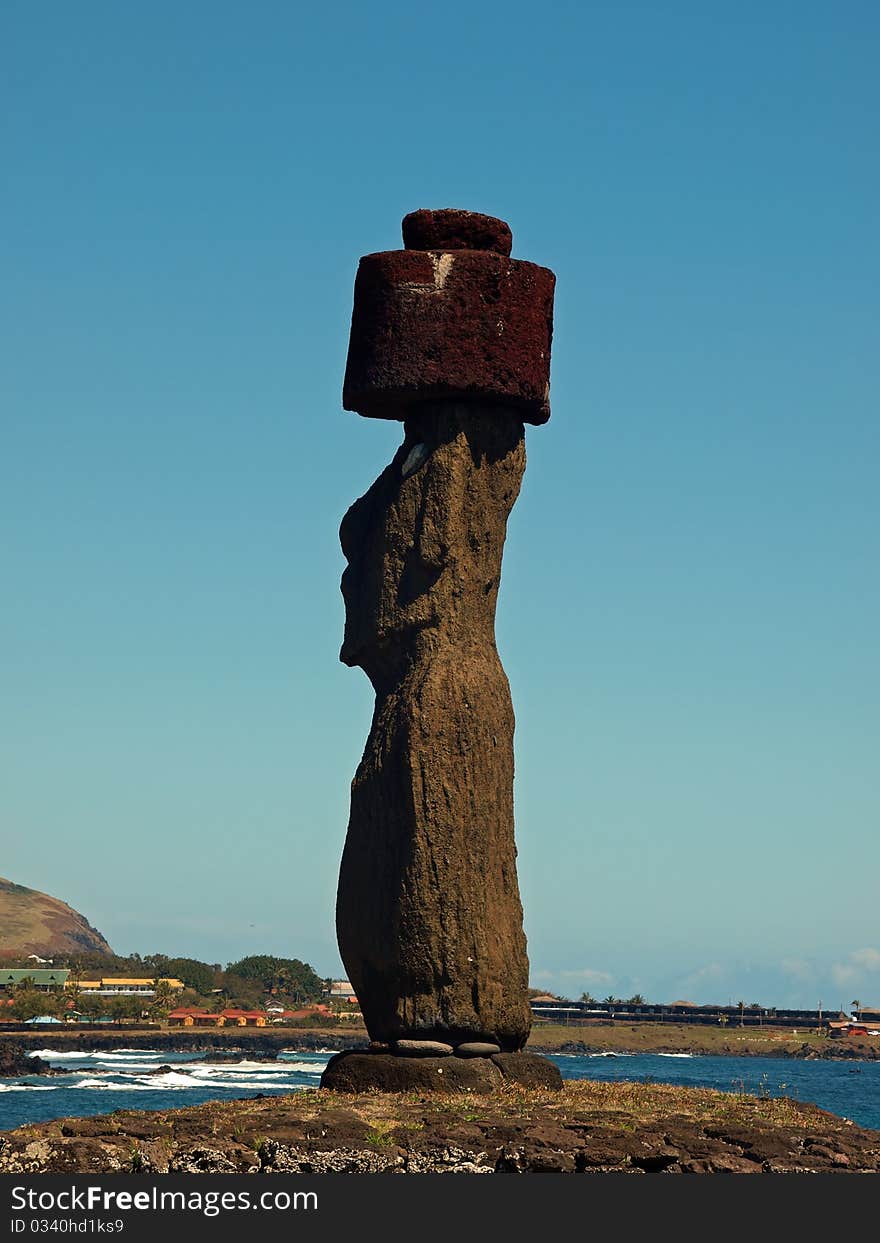 Moai in Rano Raraku, Easter Island, Chile. Moai in Rano Raraku, Easter Island, Chile.