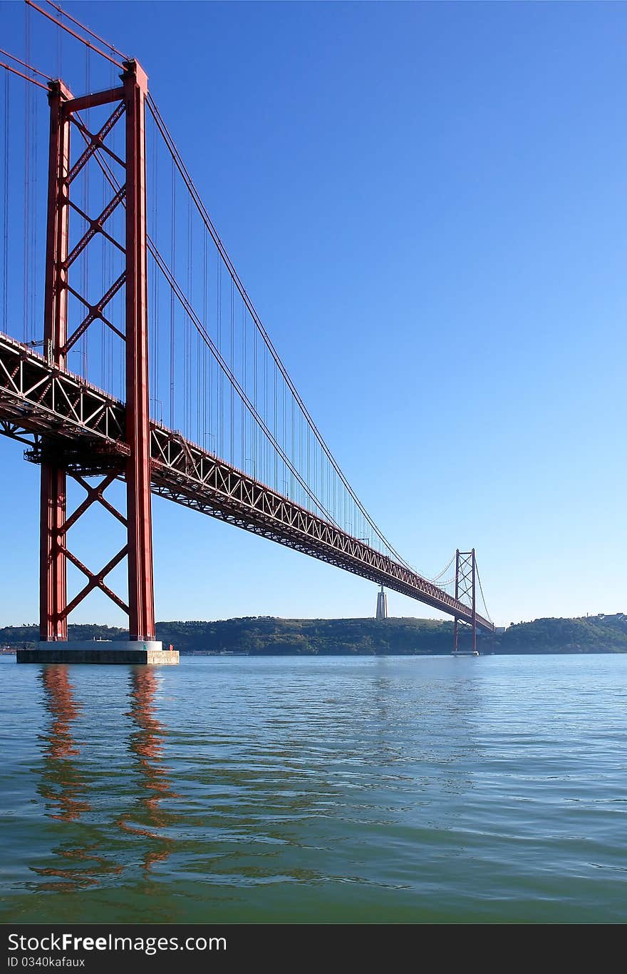 Famous Old Bridge Over River Tejo