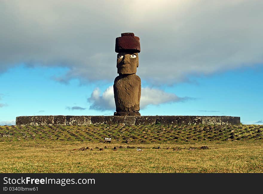 Moai in Rano Raraku, Easter Island, Chile. Moai in Rano Raraku, Easter Island, Chile.