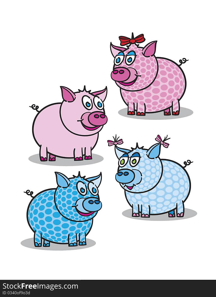 Pink and blue piggy