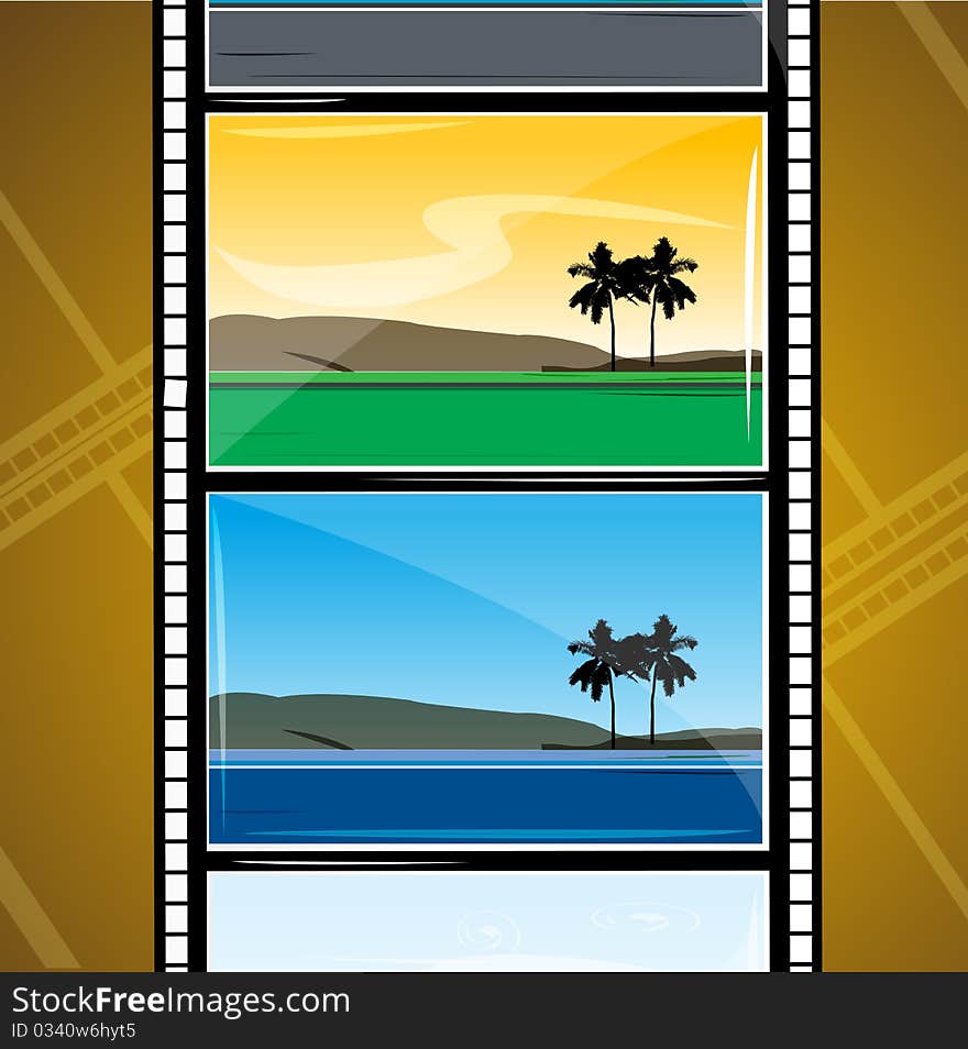 Illustration of movie reel on white background