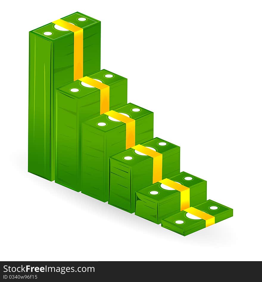 Illustration of graph with notes on white background