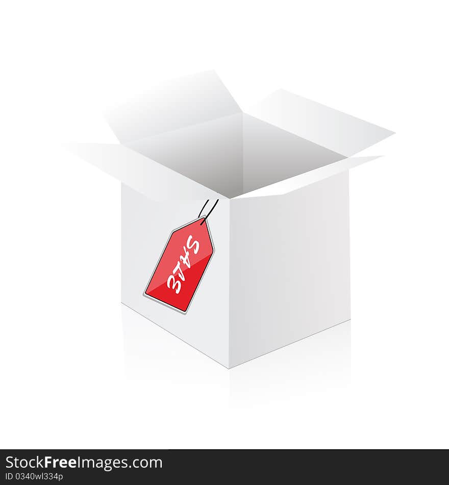 Illustration of sale container on white background