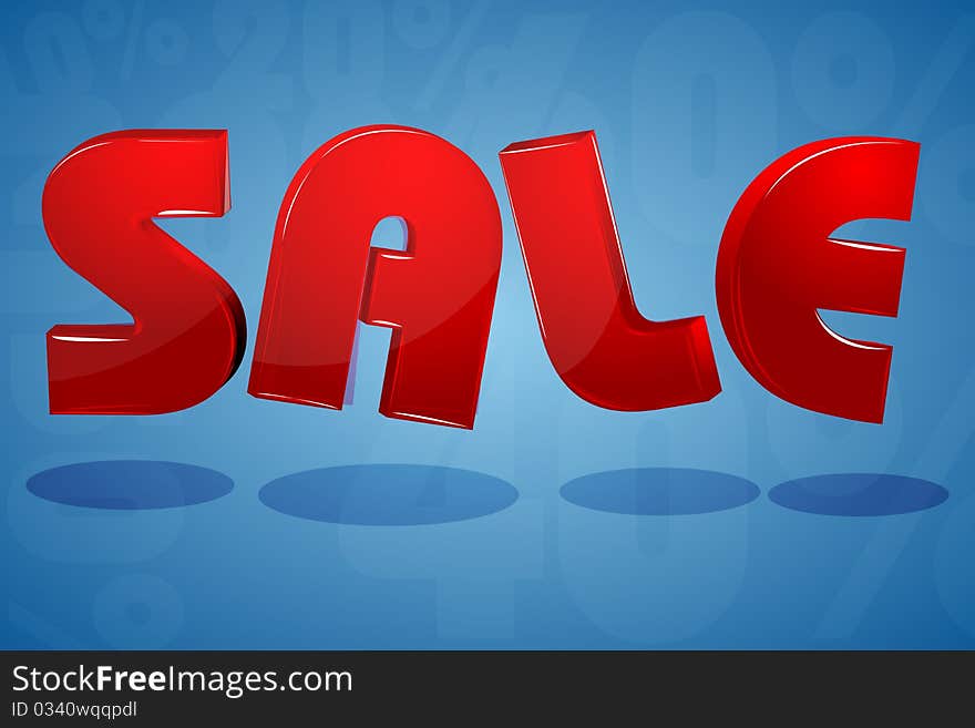 Illustration of sale icon on white background