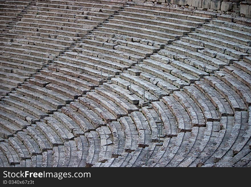 Famous Greek antique amphitheater, Epidaurus, Peloponnese, Greece. Famous Greek antique amphitheater, Epidaurus, Peloponnese, Greece