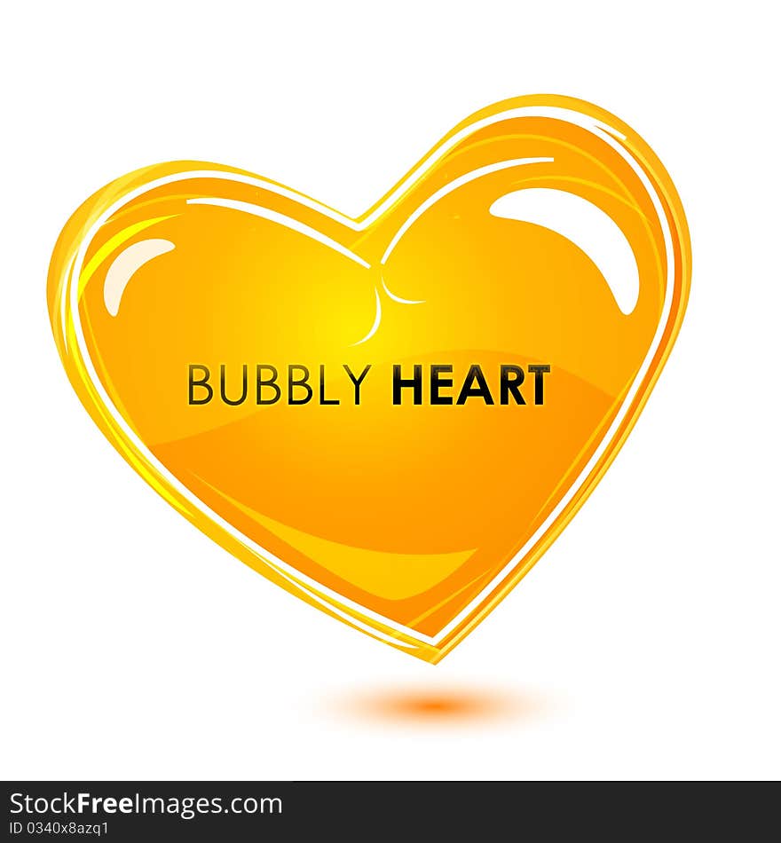 Illustration of bubbly heart on isolated background