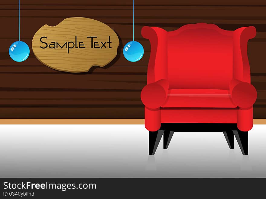 Illustration of sofa with isolated background