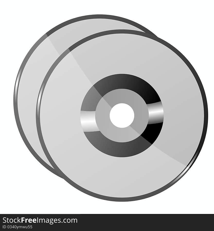 Illustration of compact disc on white background