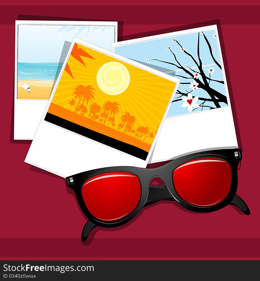 Summer eye wear with natural  pictures