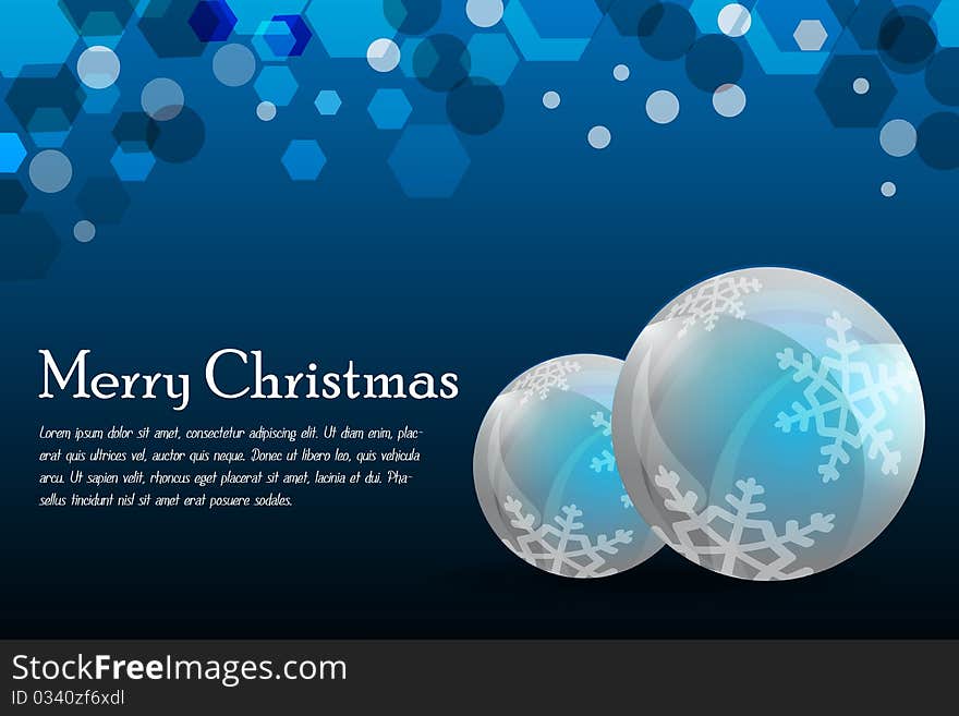 Illustration of abstract merry christmas card on white background