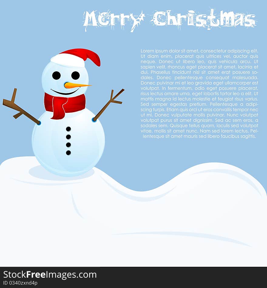 Christmas Card With Snowman