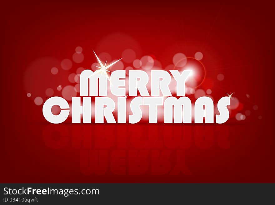 Illustration of abstract merry christmas card on white background