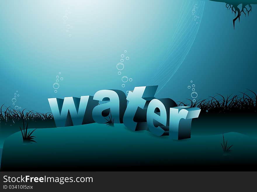 Illustration of water background with isolated background