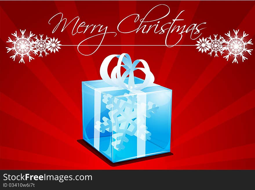 Merry Christmas Card With Gift