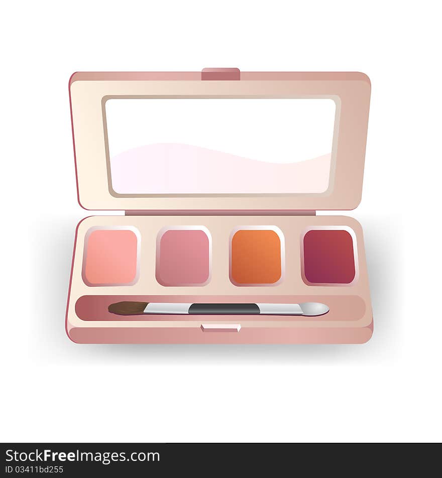 Illustration of makeup box on white background