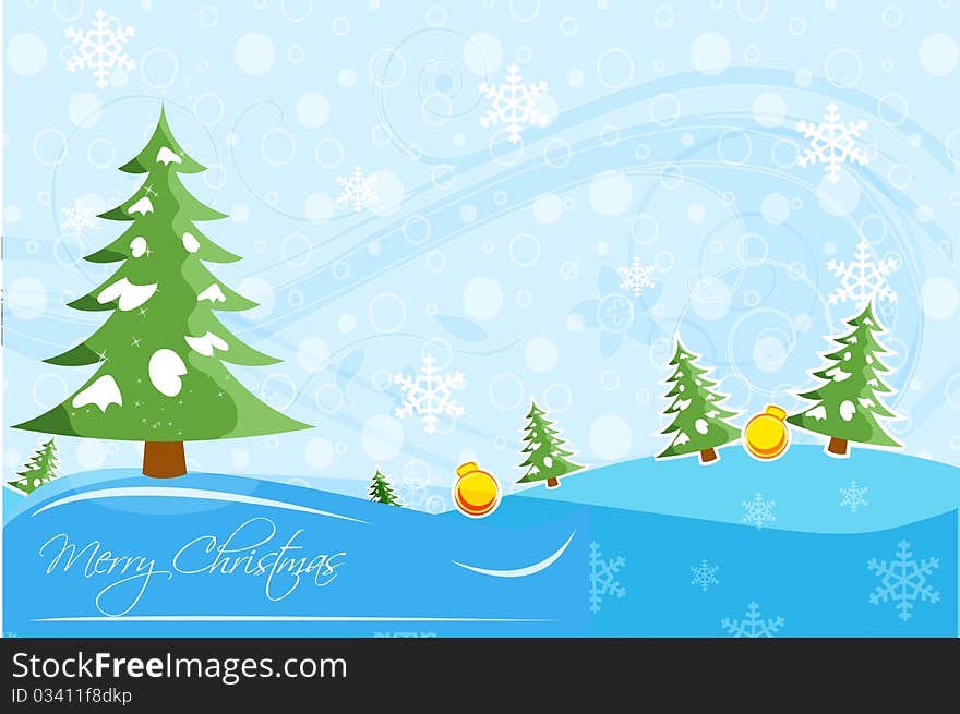 Illustration of abstract christmas card with xmas on white background