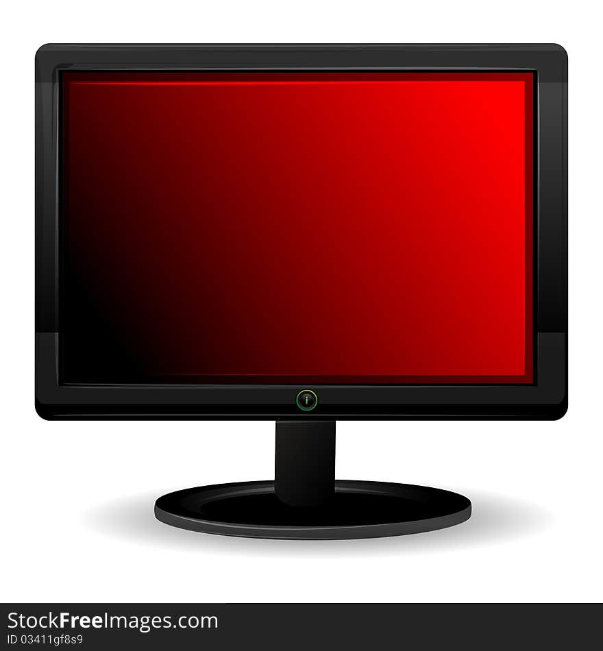 Illustration of lcd tv on white background