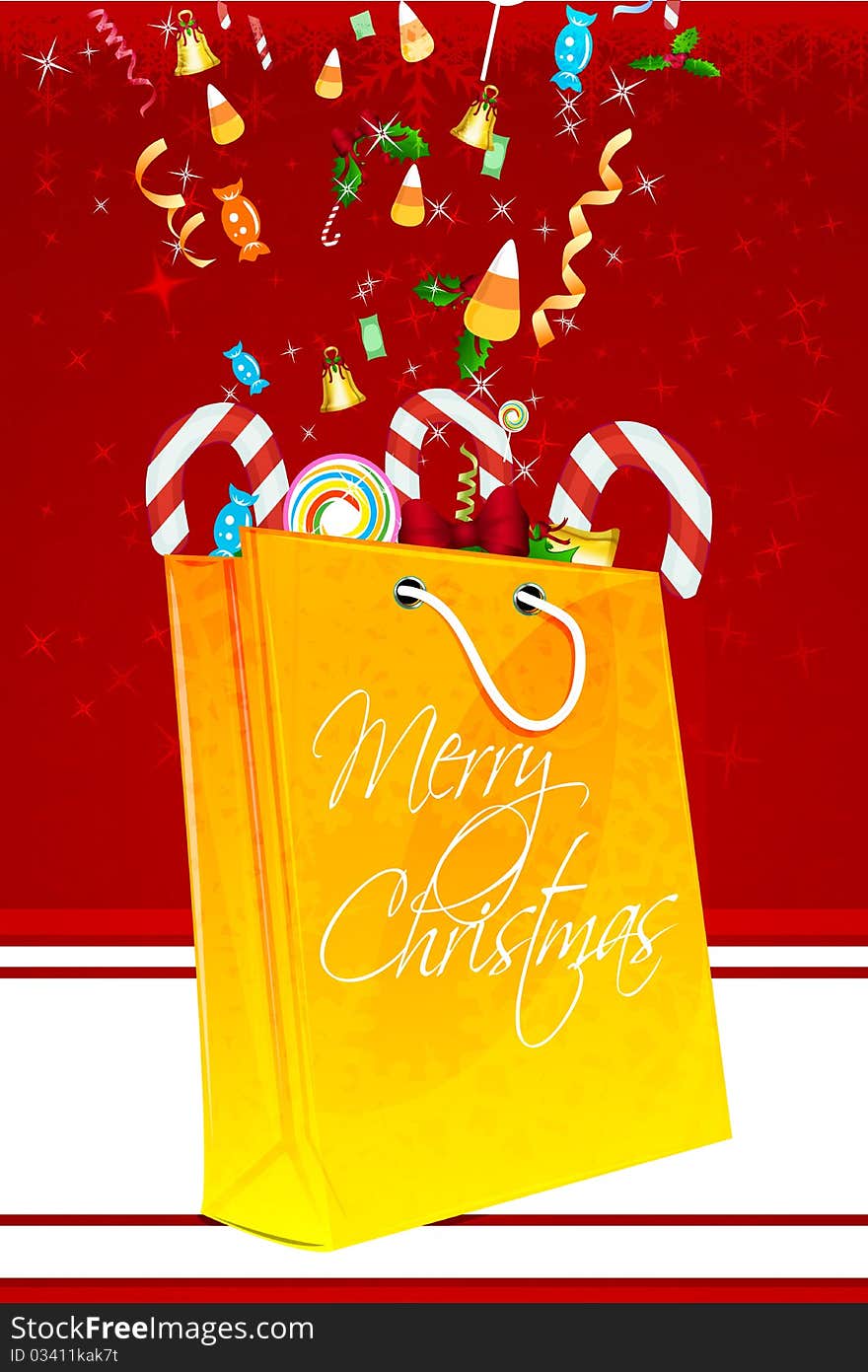 Merry Christmas Card With Gifts