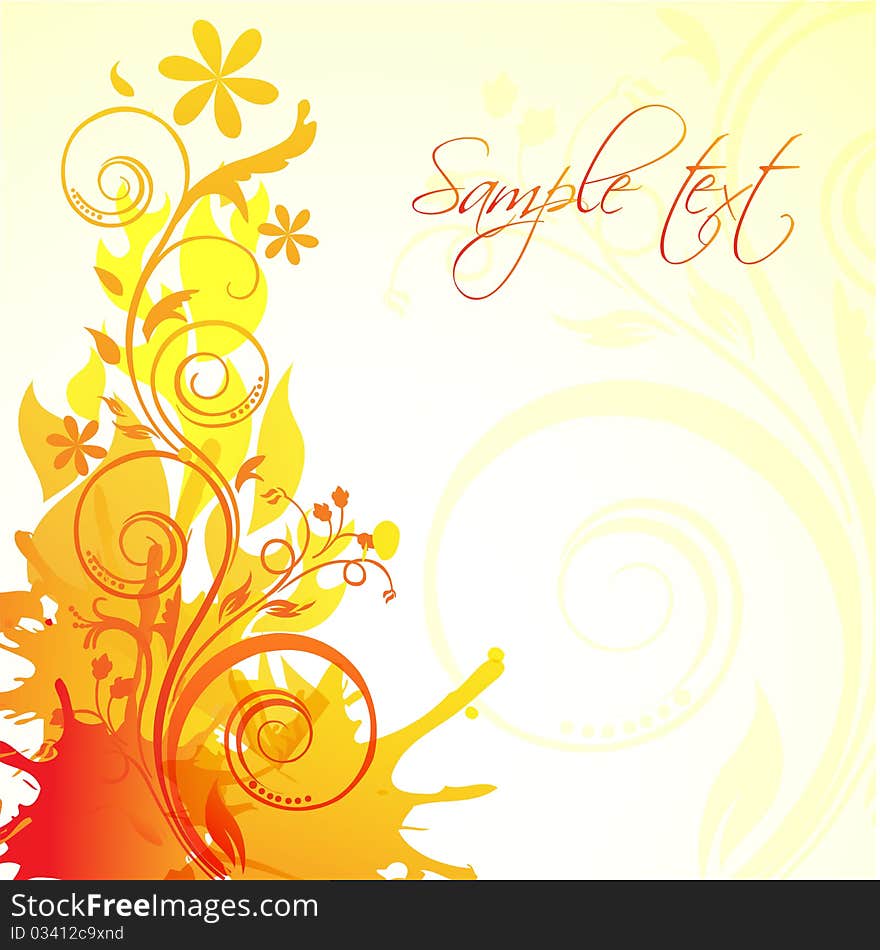 Illustration of abstract floral background on white background