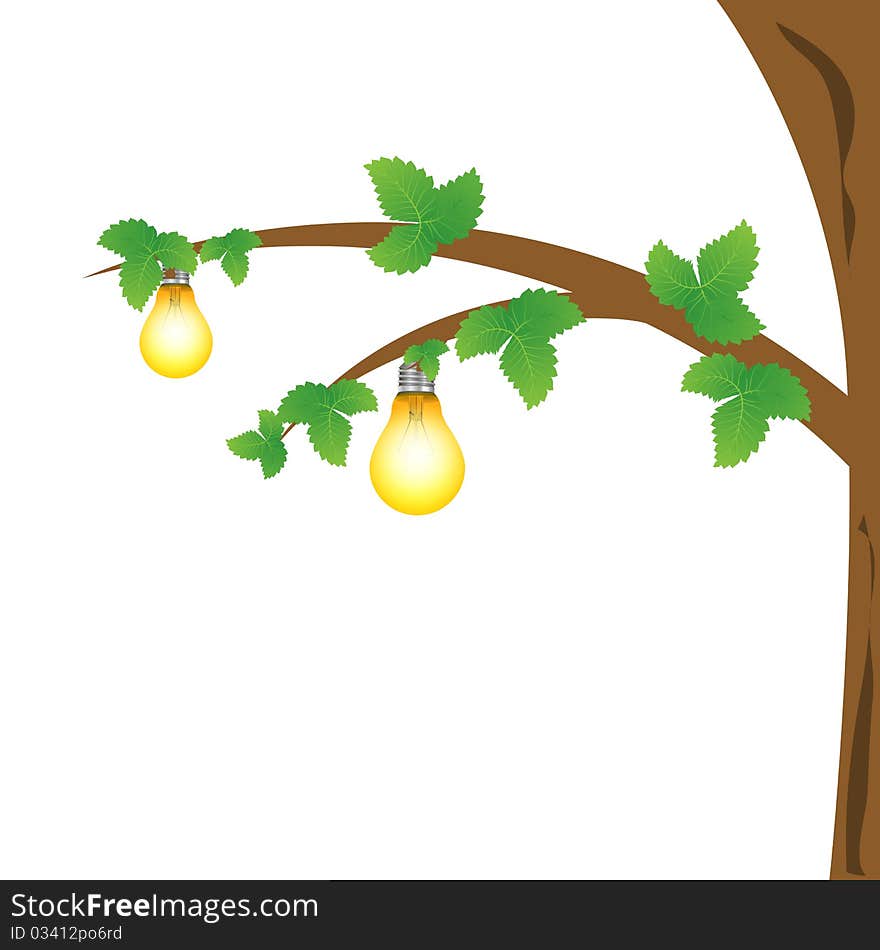 Illustration of natural bulb on white background. Illustration of natural bulb on white background